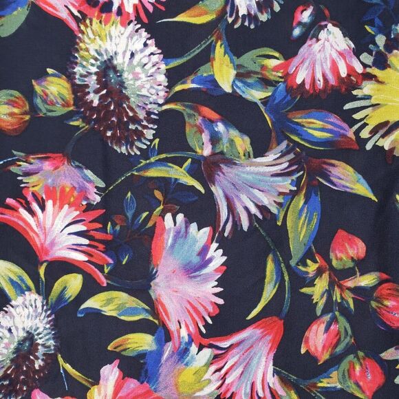 J Crew Shirt Womens XXS Petite Floral Silk Pleated Blouse Button Front K1823 - Picture 8 of 13